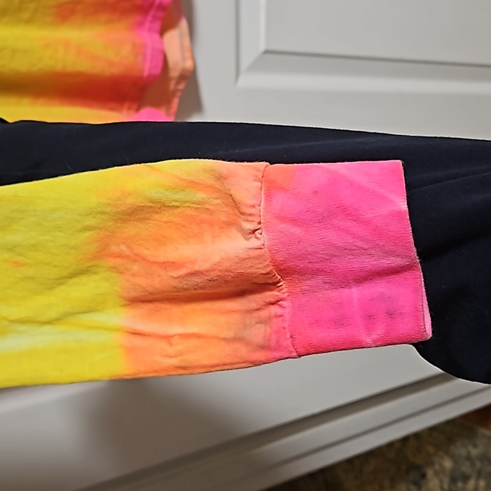 Tie Dye Shirt Long Sleeve Cotton Rainbow Spiral Multicolor Size L - Picture 5 of 5